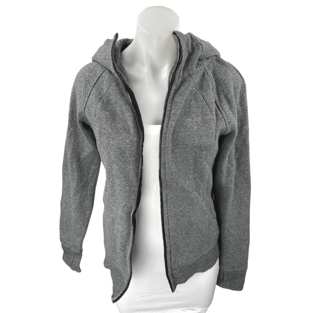 Lululemon Gray Fleece Long Sleeve Zip Up Hooded Hoodie Sweatshirt Jacket Size 6